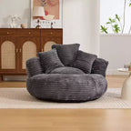 Canapé poire pour adultes et enfants, grand fauteuil poire en velours côtelé avec 3 oreillers et accoudoirs pour salon et chambre à coucher