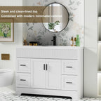 Meuble-lavabo de salle de bain Wavy Line 30/36/48 avec évier et robinet