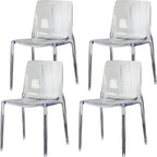 Chaise de salle à manger sans accoudoirs à dossier bas en acrylique ambre
