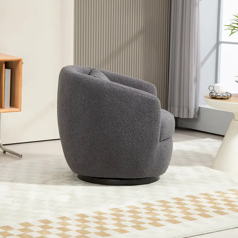 Fauteuil club pivotant rembourré avec rangement, chaise d'appoint moderne pour salon, chambre, bureau ou coin lecture