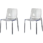 Chaise de salle à manger sans accoudoirs à dossier bas en acrylique ambre