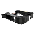 Canapé d'angle d'extérieur en rotin pour spa, forme quadrilatérale