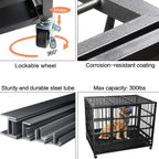 BOSSIN Cage pour Chien Robuste Indestructible 48/38 Pouces, Niche Anti-Évasion avec Roues Verrouillables