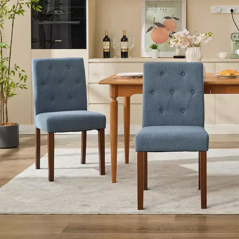 Lot de 6 / 4 chaises de salle à manger Parsons capitonnées - Chaises de cuisine en tissu rembourrées avec pieds en bois et sièges rembourrés - Meubles de salon et de cuisine