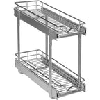 Organisateur de placard coulissant à 2 niveaux en métal robuste avec garantie limitée à vie - Fini chrome antirouille