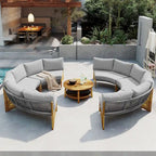 Ensemble de jardin 6 places avec coussins et 1 table basse