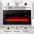 Meuble TV moderne laqué avec cheminée électrique intégrée AMERLIFE