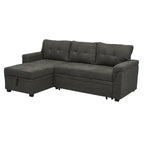 Canapé d'angle réversible convertible avec lit gigogne, méridienne de rangement et pieds durables