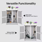 Meuble de rangement extérieur, établi de jardinage - Station de travail de jardin en bois étanche avec plateau galvanisé, étagères réglables pour jardin/terrasse/pelouse