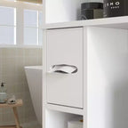 Meuble de rangement WC HOMCOM, Armoire de salle de bain moderne au-dessus des toilettes avec 2 portes, porte-papier toilette, étagère WC autoportante