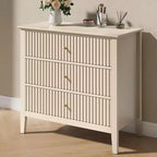 Heynemo Commode 3 Tiroirs, Table de Chevet en Bois Peint de 76 cm de Haut avec Rangement, Grande Commode Moderne avec Coulisses à Roulement à Billes
