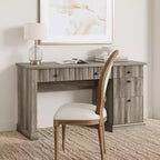 Meuble de rangement de bureau cannelé, bureau de direction moderne de 54 po avec station de recharge, bureau d'ordinateur en bois avec tiroirs classeurs pour bureau d'étude