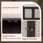 Banc de rangement rustique en bois Whisen, banc à chaussures d'entrée avec coussin amovible, étagères réglables