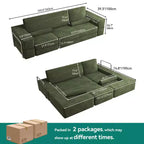 Canapé sectionnel convertible Cloud, canapé sectionnel confortable en velours côtelé, canapé confortable avec assise profonde et coussins hauts, facile à assembler