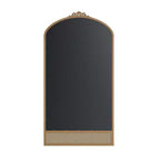 Miroir mural marron avec cadre en bois massif classique sculpté de 94 cm (37 po) de large x 180 cm (71 po) de haut avec fond en rotin