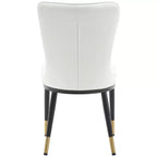 Bekrvio Lot de 6 chaises de salle à manger, modernes, rembourrées, en similicuir, avec haut dossier, pieds en métal, chaises de cuisine sans accoudoirs pour salon et salle à manger