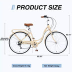 Vélo de ville femme Zeus & Ruta 24 pouces, 7 vitesses, cadre acier