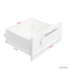 Armoire de rangement en bois blanc avec portes, tiroirs et tringle à vêtements