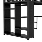 Lit mezzanine taille XL avec armoire intégrée