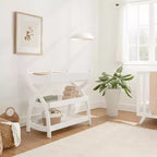 Table à langer Comfy Cubs - Construction robuste en bois, design intemporel avec deux étagères ouvertes pour les indispensables de bébé