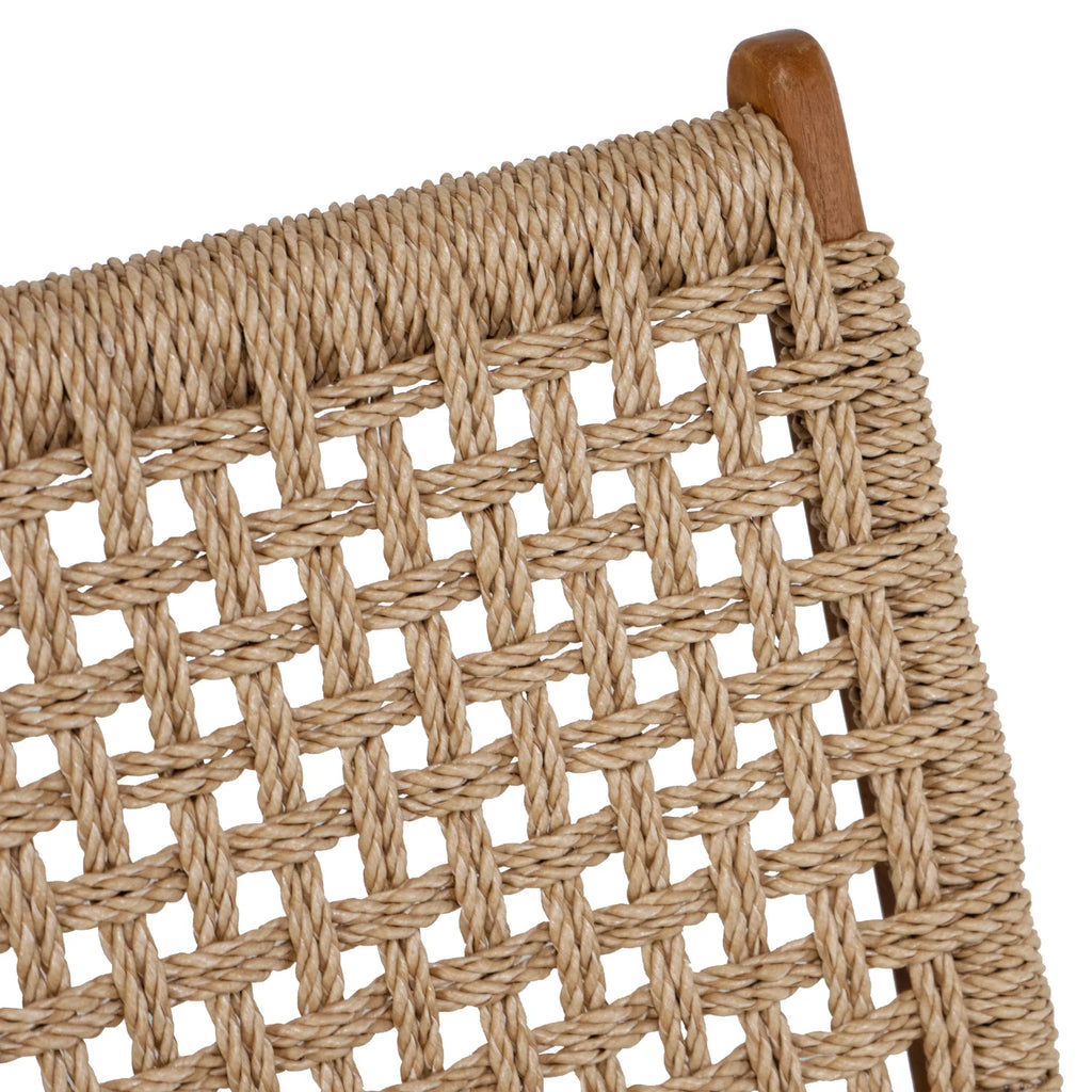 Fauteuil de jardin rustique en teck tressé - Extérieur