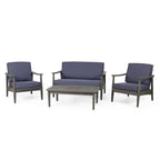 Ensemble de conversation d'extérieur 4 places en bois d'acacia Willowbrook par Christopher Knight Home