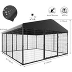 Grande niche extérieure pour chien L 118 x P 118 x H 70, enclos pour chien robuste avec toit étanche