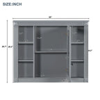 Meuble-lavabo de salle de bain moderne de 91 cm avec lavabo et armoire de toilette, 2 portes et 2 tiroirs