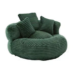 Canapé poire pour adultes et enfants, grand fauteuil poire en velours côtelé avec 3 oreillers et accoudoirs pour salon et chambre à coucher