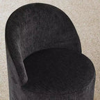 Ensemble de salle à manger moderne pour 6 personnes, table à manger ronde avec pied central, chaises de salle à manger pivotantes à roulettes, tissu chenille texturé - Panipeachy