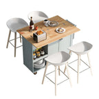 Îlot de cuisine avec plan de travail pliable, desserte de rangement de cuisine avec étagère coulissante, porte-serviettes et tiroir, roulettes.