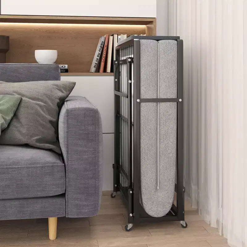 Lit pliant avec matelas, Lits d'appoint portables avec 4 roulettes, Matelas en mousse et cadre en métal, Lit pliant compact de taille berceau