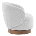 Fauteuil d'appoint pivotant Spruce&Spring en tissu avec base en bois