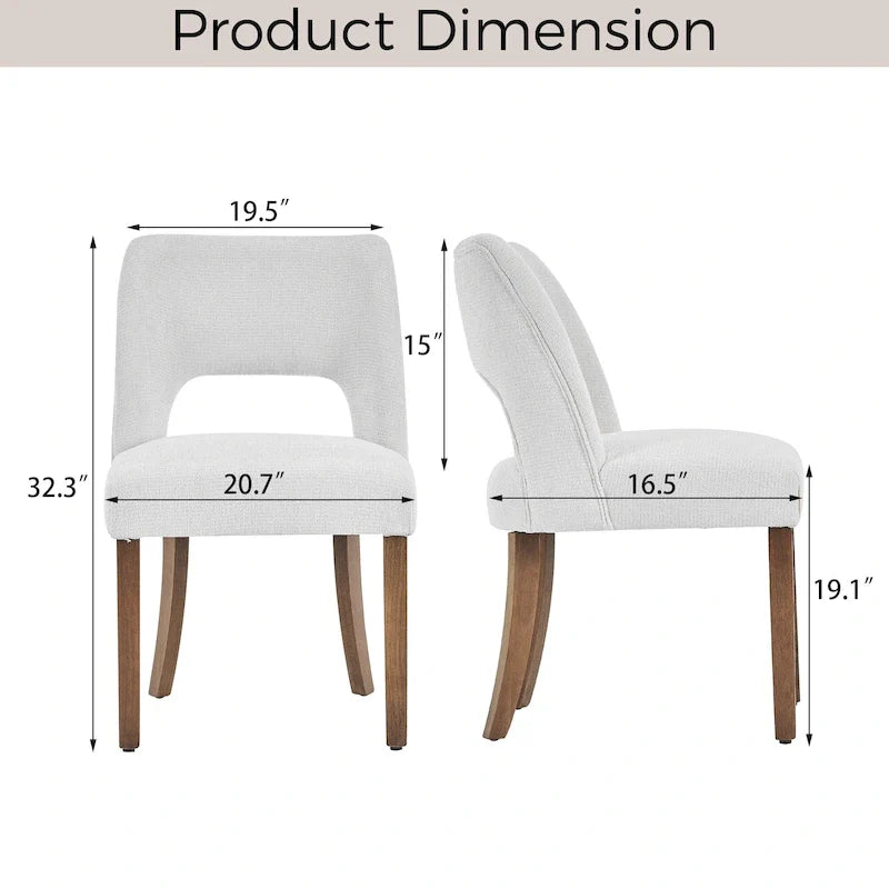 Lot de 4 chaises de salle à manger tapissées de tissu