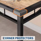 Ensemble table à manger pour 4 personnes, avec 4 chaises rembourrées, ensemble de 5 pièces de table de cuisine en bois avec protecteur de coin pour cuisine, appartement, petit espace.