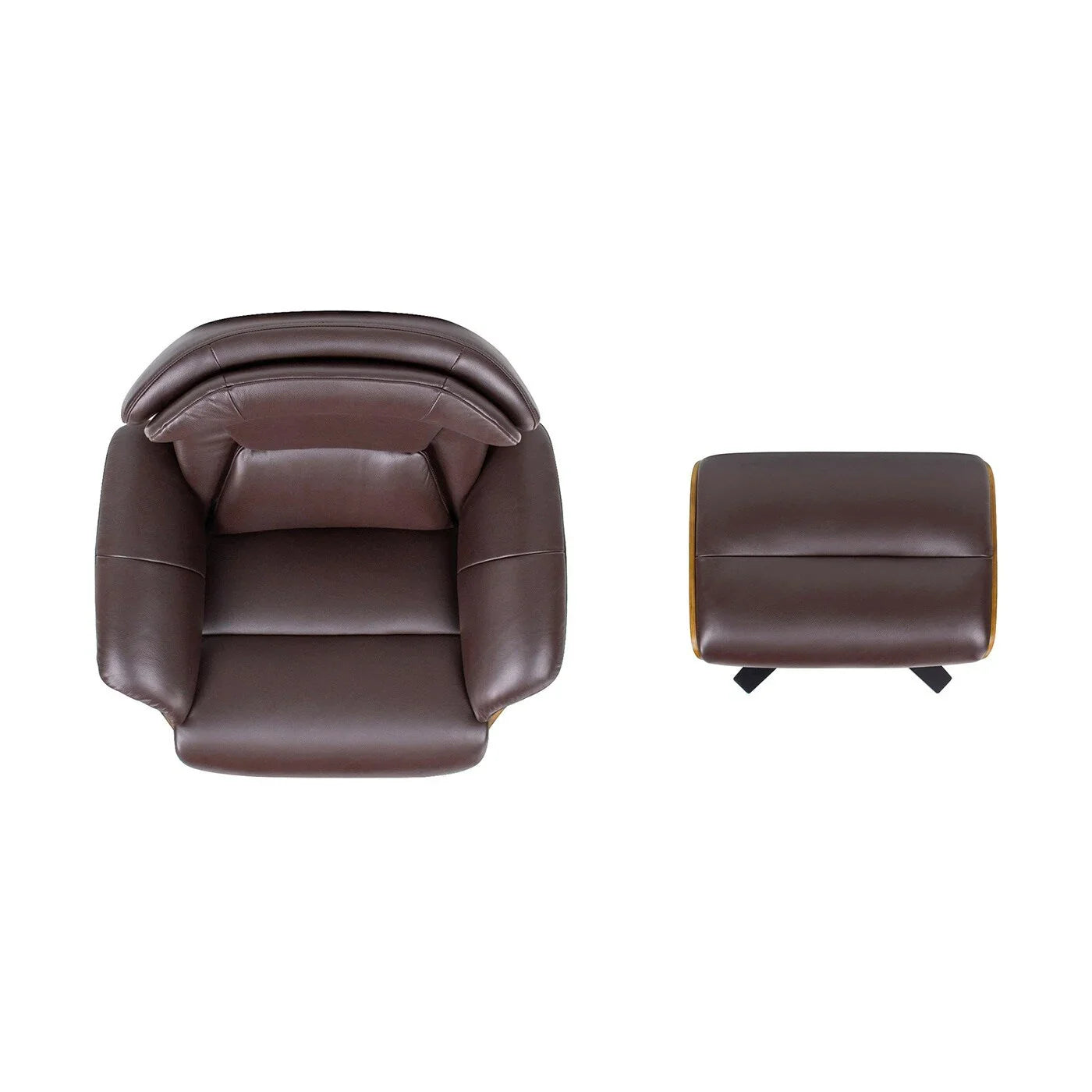 Jovan 31.5 Fauteuil inclinable en cuir véritable avec ottoman