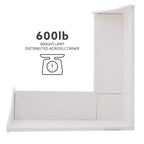 Banquette de coin-repas Linon Tobin traditionnelle en bois massif sans dossier avec coussin blanc - Linon