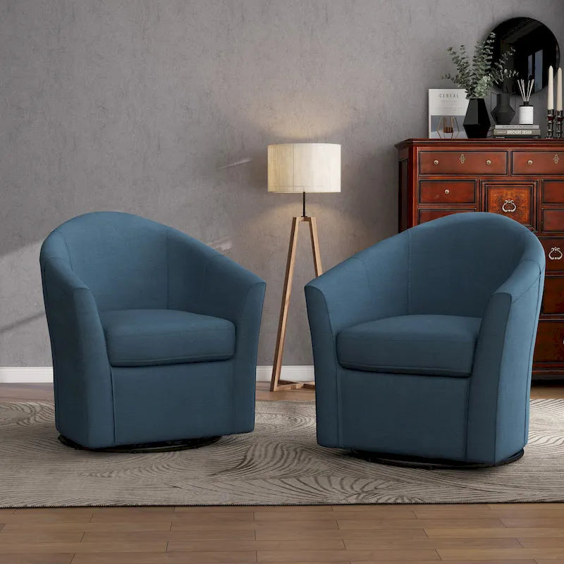 Lot de 2 fauteuils pivotants modernes avec accoudoirs pour salon