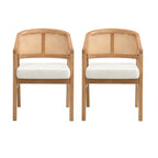 Christopher Knight Home - Chaise de salle à manger capitonnée en cannage (Lot de 2)