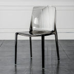 Chaise de salle à manger sans accoudoirs à dossier bas en acrylique ambre