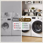 Comptoir de lave-linge et sèche-linge à 2 niveaux avec étagère ou tiroirs, couvercle de comptoir de buanderie avec coussin antidérapant, 54x27,5 - Dessus de lave-linge pour plier les vêtements