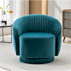 Petit fauteuil pivotant rond en velours Milvo