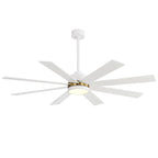 Ventilateur de plafond de 65 pouces à 8 pales noires avec lumière LED et télécommande