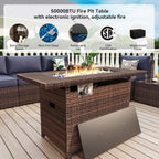 Ensemble de mobilier de jardin 13 pièces avec table brasero de 44 pouces