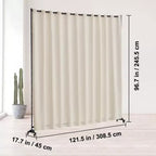 Séparateur de pièce VEVOR, séparateur de pièce portable avec roulettes, support de rideau, écran de confidentialité autoportant pour bureau, beige