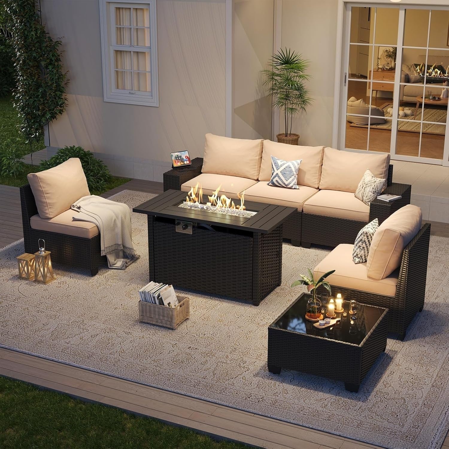 Salons de jardin avec coussins de 10 cm d'épaisseur