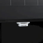 Ensemble d'îlot de cuisine TOPMAX avec abattant et 2 tabourets, ensemble de table à manger avec étagère réglable, tiroirs et porte-serviettes