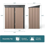 Abri de jardin en métal pour outils avec porte verrouillable pour mobilier de jardin et outils