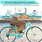 Vélo de ville femme Zeus & Ruta 24 pouces, 7 vitesses, cadre acier