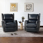 Fauteuil inclinable électrique Eduardo en cuir véritable avec port USB (ensemble de 2)